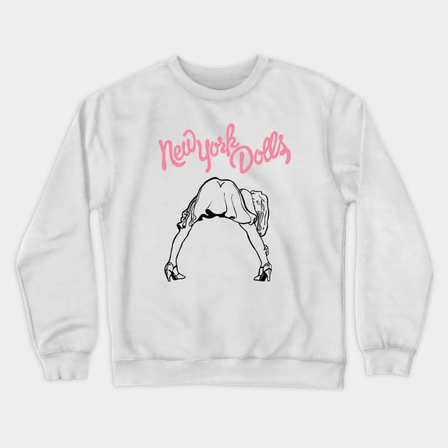 New York Dolls Bent Girl Crewneck Sweatshirt by Chewbaccadoll